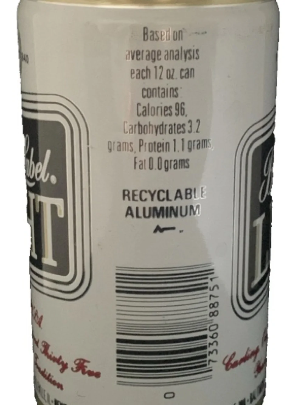 Vintage Beer Can Carling Black Label Light Empty Product of USA